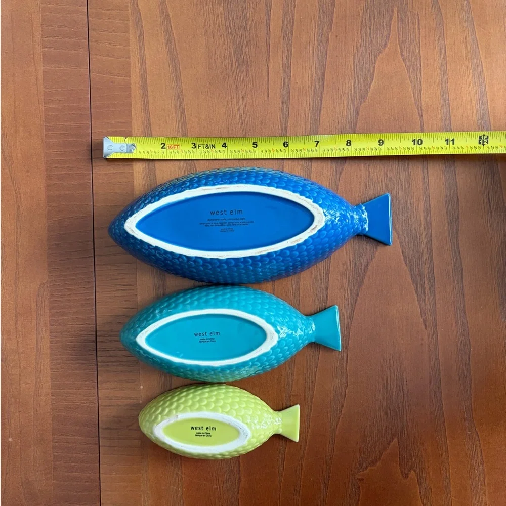 West Elm Colorful Fish-Shaped Serving Bowls Dishes